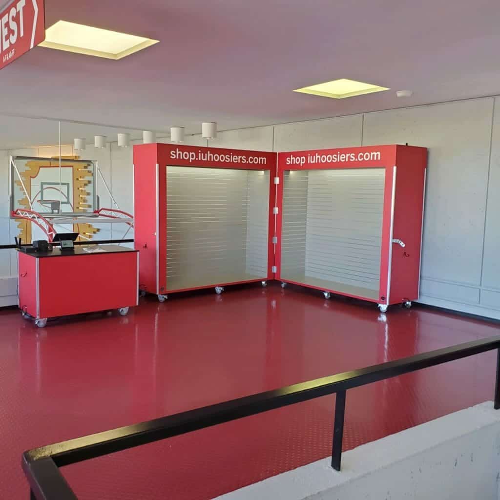 Indiana hoosiers merchandise and retail kiosk 