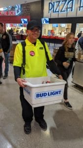 Hawker at T-mobile arena | stadium vendor trays concession trays