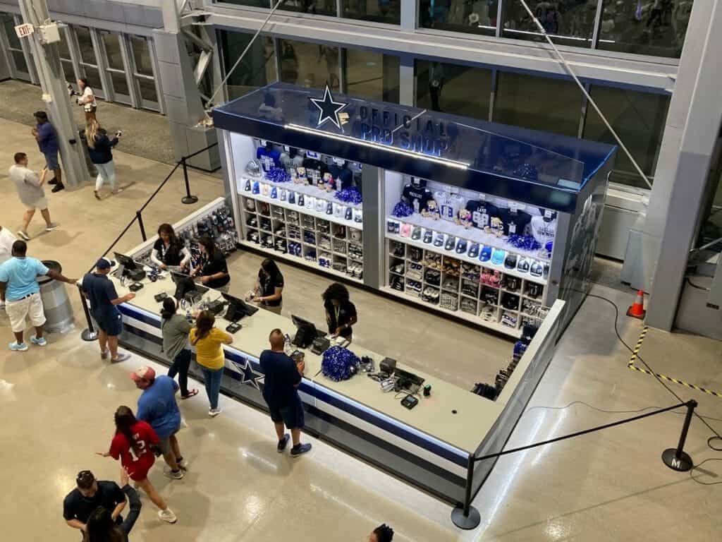 dallas cowboys merchandise and retail kiosk custom designed 