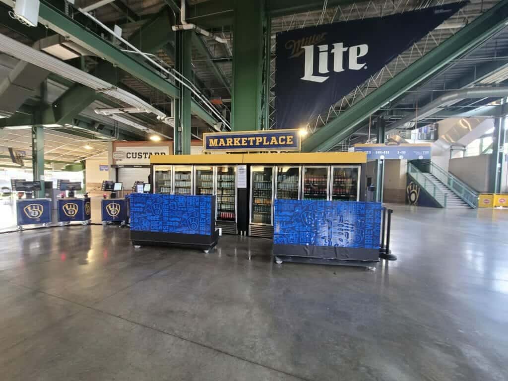 image of self-checkout grab and go kiosk at american family field